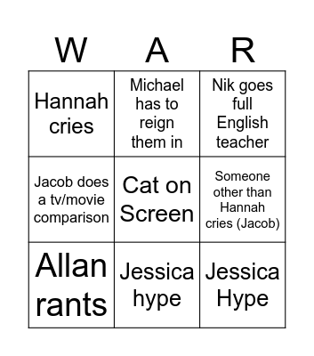 BBBC ARC 9 PT.2 Bingo Card