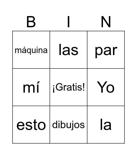 ¡Mis anteojos nuevos! Bingo Card