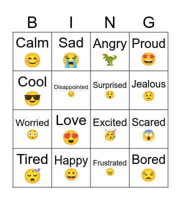 Emotions Bingo Card