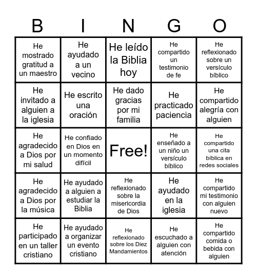BINGO BIBLICO Bingo Card