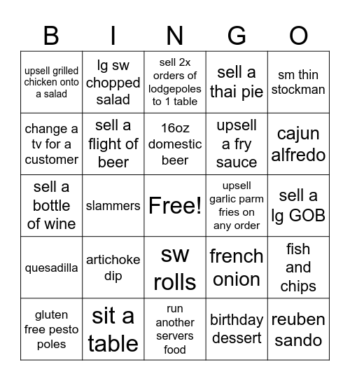 this is server bingo... Bingo Card