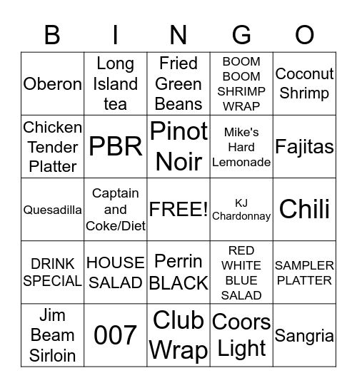 CHEERS BINGO CONTEST Bingo Card