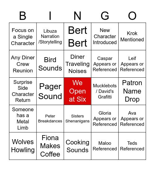 Midnight Burger - Chapter 46 Bingo Card