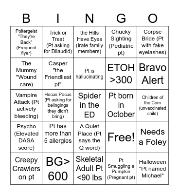 Halloween Bingo Card