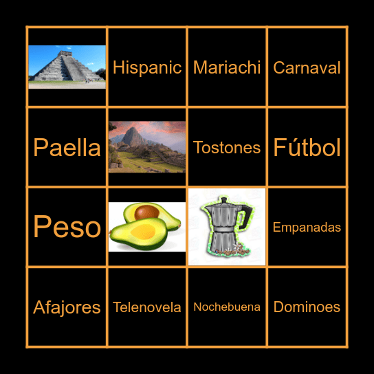 Hispanic Heritage Month Bingo Card
