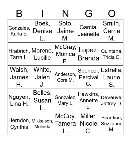 Claims Bingo Card