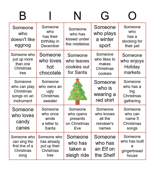 Christmas Bingo Challenge! Bingo Card
