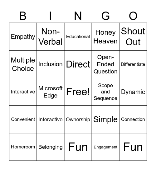 S3T Bingo Card