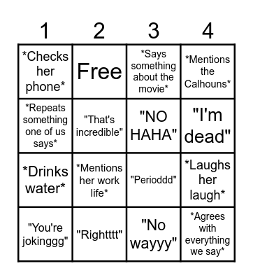 Laura Bingo Card