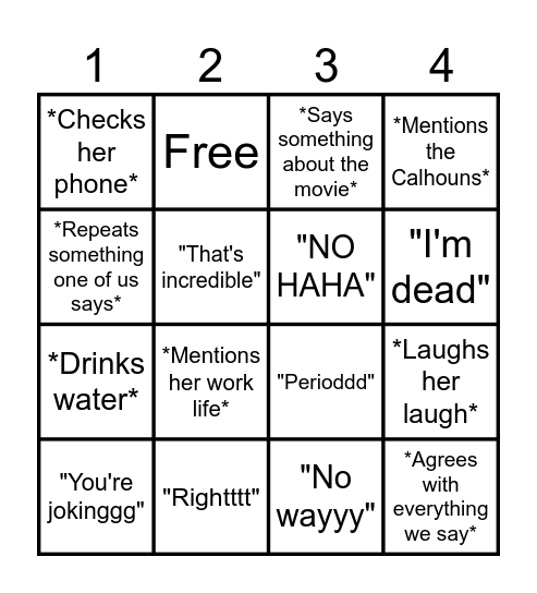 Laura Bingo Card