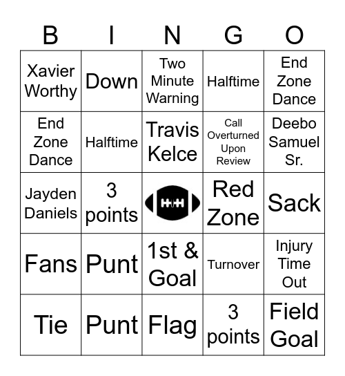 Football Bingo Card