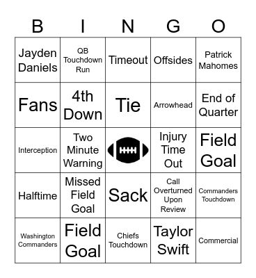 Football Bingo Card