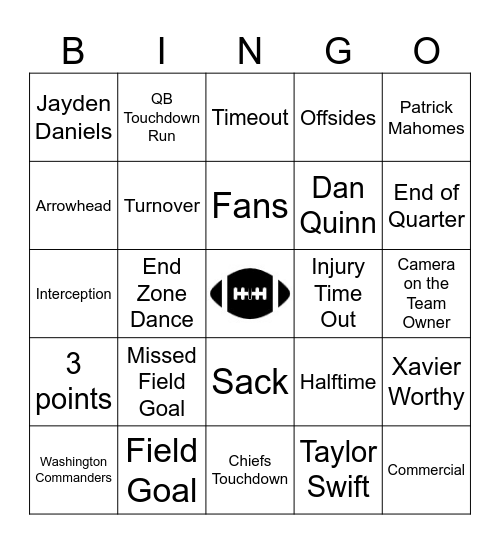 Football Bingo Card
