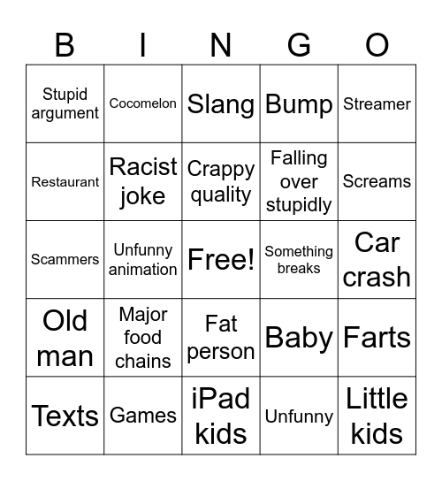 Try Not to Laugh Bingo Card