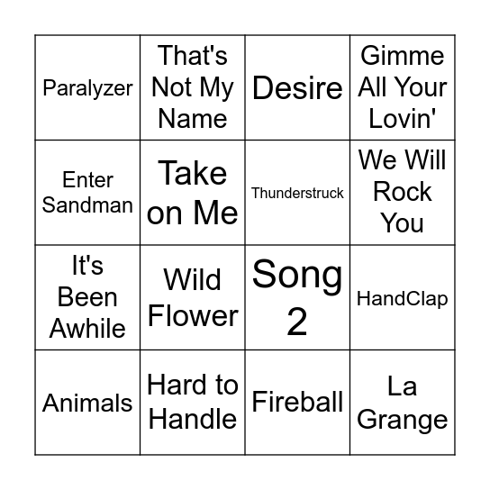 Skeeter ROCKS! Bingo Card