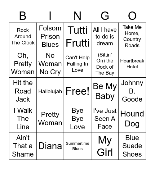 Contactivity Day Program Music Bingo! Bingo Card