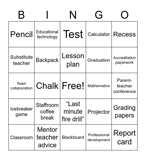 CSI Wrap-Up BINGO Card