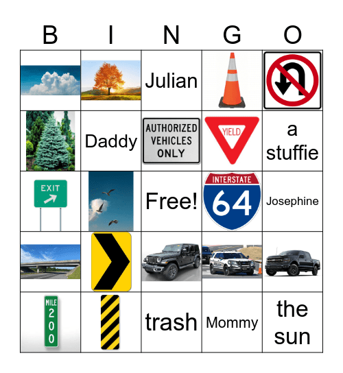 Highway bingo Card