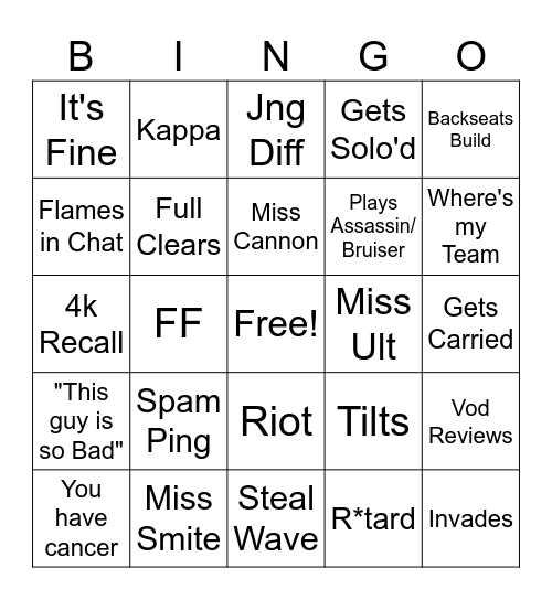 Steven Bingo Card Bingo Card