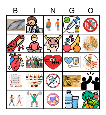 Heart Health Bingo Card