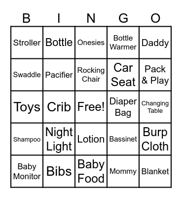 BaBy Q Bingo Card
