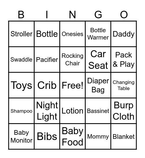 BaBy Q Bingo Card