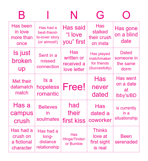 WU DATAMATCH BINGO Card