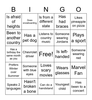 BINGO Card