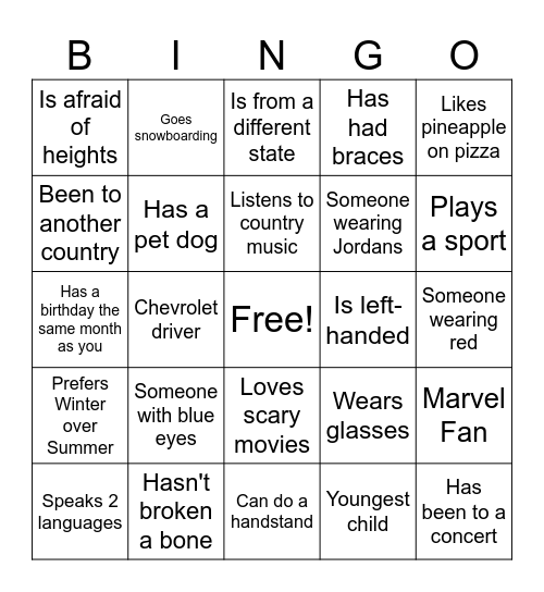 BINGO Card