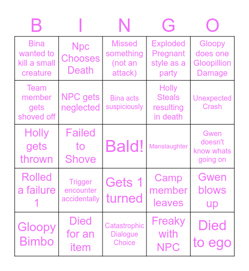 Balding Bingo Card