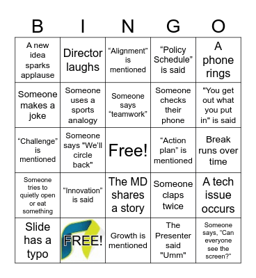 The Big Huddle 2025 Bingo Card