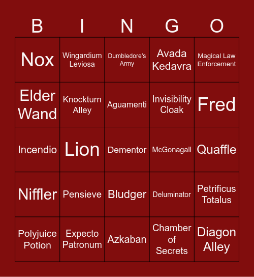 Blueheats Harry Bingo Card