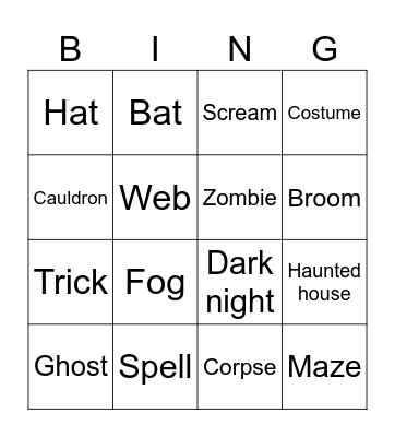 HALLOWEEN Bingo Card