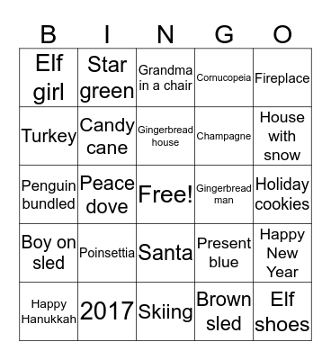 TCW Holiday Bingo 2016 Bingo Card