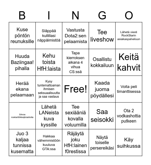 HFH LAN BINGO 2025 Bingo Card