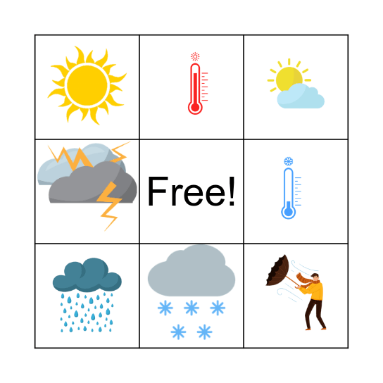 Weather Bingo Card