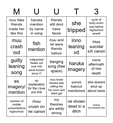 muu bingo Card
