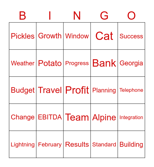 Alpine Accounting Townhall Bingo Card
