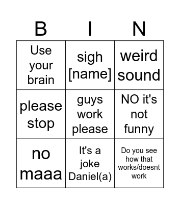 rafael Bingo Card