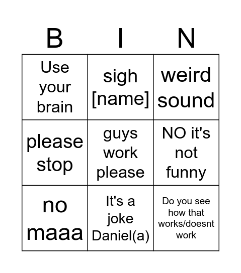rafael Bingo Card