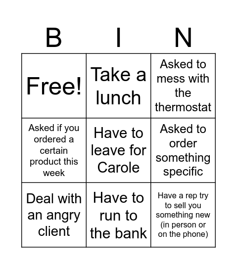 Mark Bingo Card