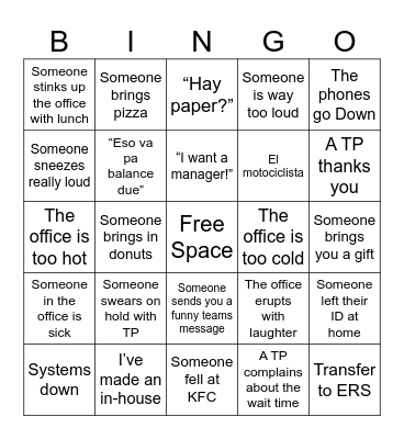 Team 605 Bingo! Bingo Card