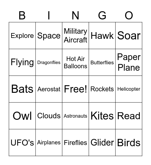Soar Into Reading Bingo Card