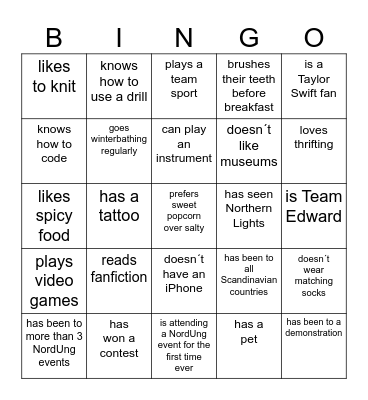 Find someone who... Youth Week Edition! Bingo Card