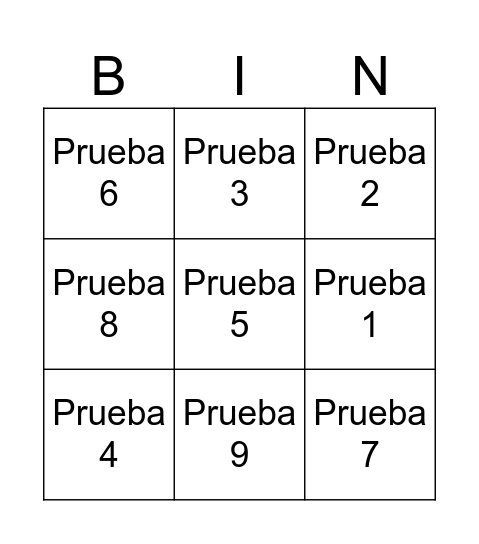 Bingo cabrón Bingo Card