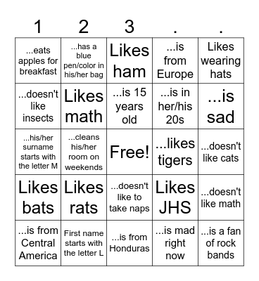Find someone who... Bingo Card