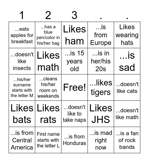 Find someone who... Bingo Card