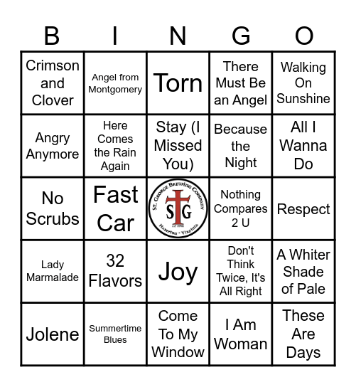STG MUSIC BINGO - HEAR ME ROAR! Bingo Card