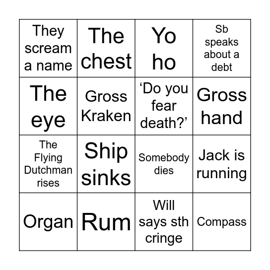Piraci Bingo Card