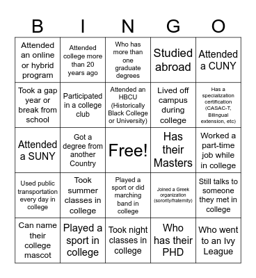 RED RIBBON BINGO Card